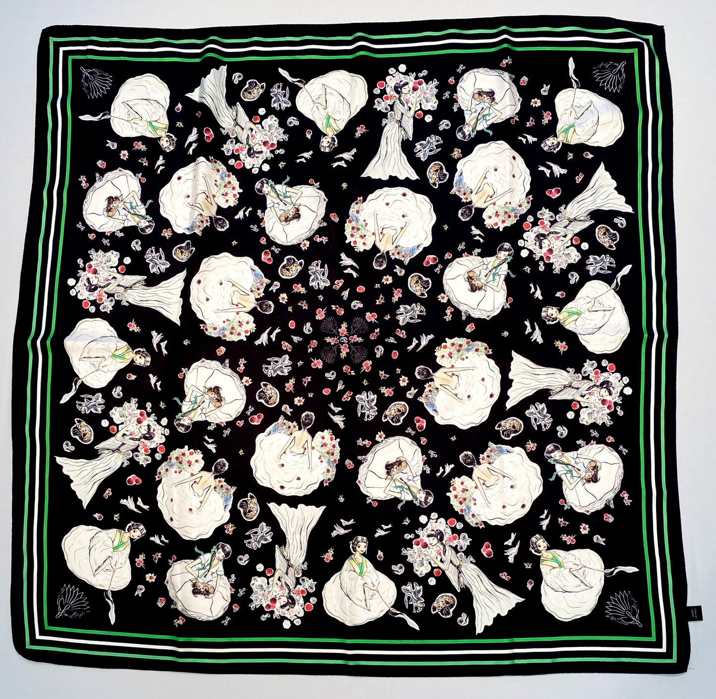 The "Peaceful Presents" Carré 100% mulberry silk scarf