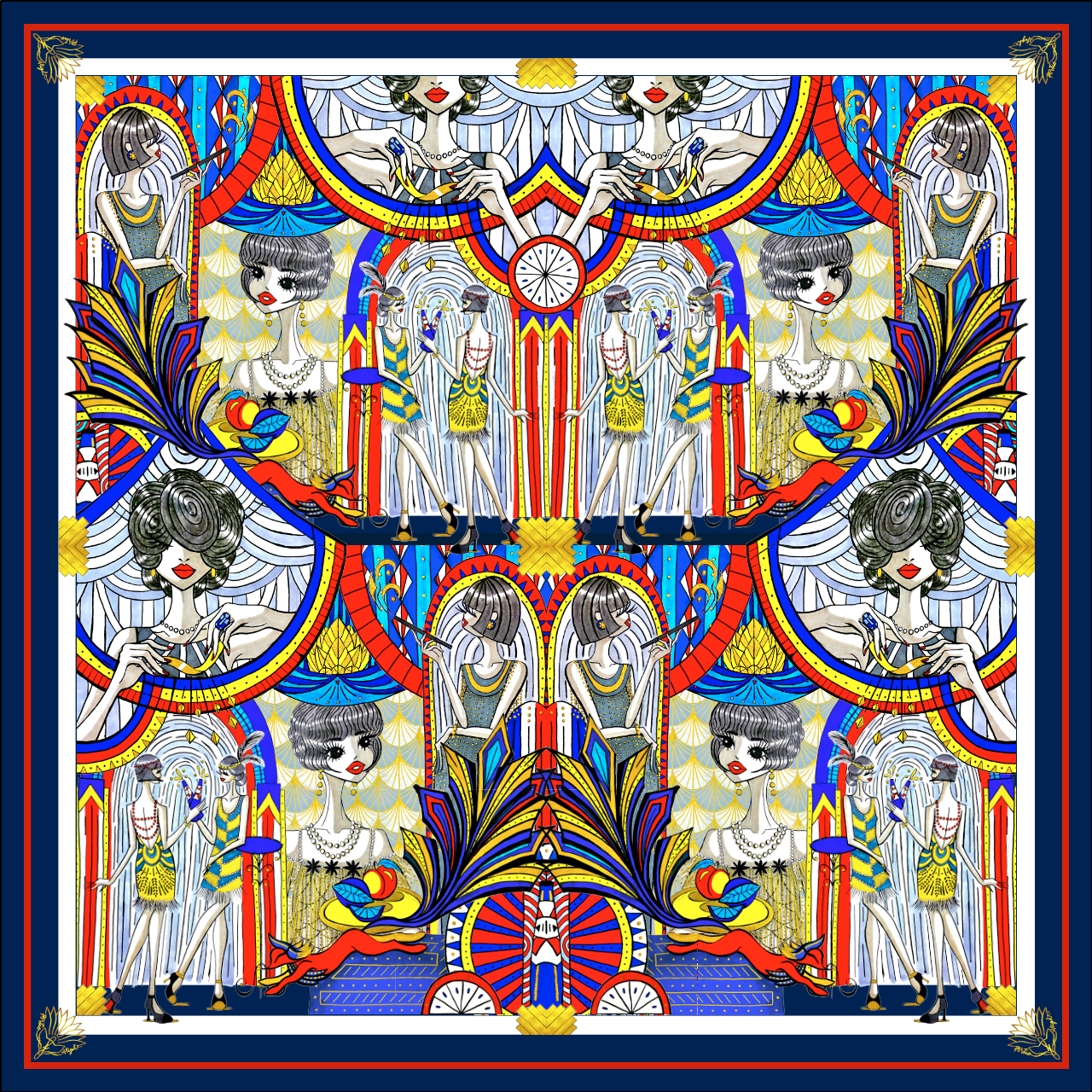 The Decadence Shawl "Times of Gold" Collection 100% mulberry silk scarf